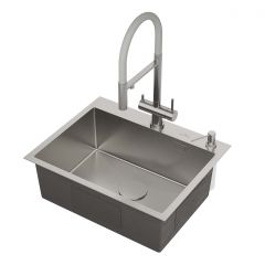 Кухонная мойка RoxenBath (РоксенБаз) Simple 60 с коландером и дозатором, сатин, 560220-60