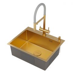 Кухонная мойка RoxenBath (РоксенБаз) Simple 60 PVD, золото, 560220-60G-GR