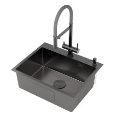 Кухонная мойка RoxenBath (РоксенБаз) Simple 60 PVD, графит, 560220-60B-V