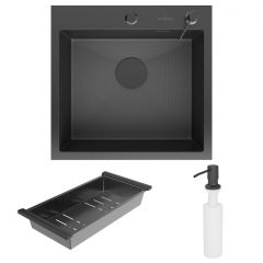Кухонная мойка RoxenBath (РоксенБаз) Snake 50 PVD, графит, 560220-50-BS