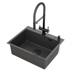 Кухонная мойка RoxenBath (РоксенБаз) Snake 60 PVD, графит, 560220-60-BS
