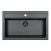 Мойка кухонная прямоугольная Alveus (Алвеус) Granital Atrox 40 Carbon-G91 Black edition (1148163) с сифоном 1148149 BL