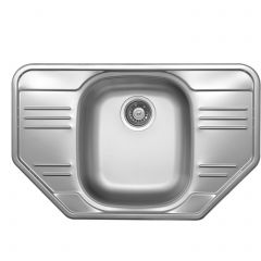 Мойка кухонная Ukinox из нержавейки  Гранд, цвет: стальной, база: 47х76 см, арт. GRL780.490 -GT8K 2C