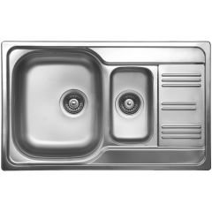 Мойка кухонная Ukinox из нержавейки  Гранд, цвет: стальной, база: 48х78 см, арт. GRL800.500 15GT8K -O