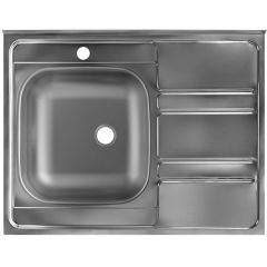 Мойка кухонная Ukinox из нержавейки  Иннова, цвет: матовая сталь, база: 60х80 см, арт. IND800.600 ---6C 0L-