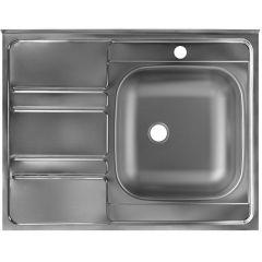 Мойка кухонная Ukinox из нержавейки  Иннова, цвет: матовая сталь, база: 60х80 см, арт. IND800.600 ---6C 0R-