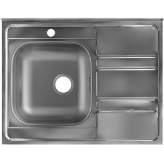 Мойка кухонная Ukinox (Юкинокс) из нержавейки Иннова, цвет: матовая сталь, база: 60х80 см, арт. IND800.600 -GT6C 0L-