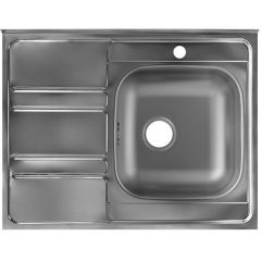 Мойка кухонная Ukinox (Юкинокс) из нержавейки Иннова, цвет: матовая сталь, база: 60х80 см, арт. IND800.600 -GT6C 0R-