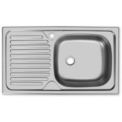 Мойка кухонная Ukinox из нержавейки  Классика, цвет: матовая сталь, база: 41.5х74 см, арт. CLM760.435 ---5K 1R