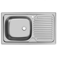 Мойка кухонная Ukinox из нержавейки  Классика, цвет: матовая сталь, база: 41.5х74 см, арт. CLM760.435 ---5K 2L