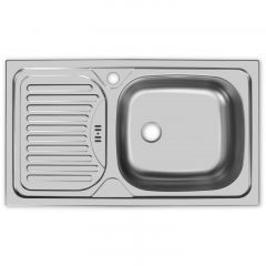 Мойка кухонная Ukinox из нержавейки  Классика, цвет: матовая сталь, база: 41.5х74 см, арт. CLM760.435 -GW6K 1R