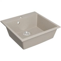 Мойка кухонная Домачи Болонья М-42-003 50x50, бежевая, встраиваемая сверху, искусственный мрамор, Domaci