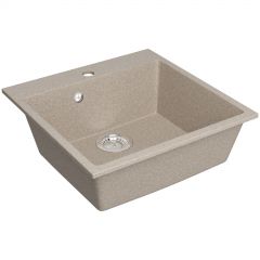 Мойка кухонная Домачи Болонья М-42-004 50x50, песочная, встраиваемая сверху, искусственный мрамор, Domaci