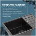 Мойка кухонная Домачи Палермо PR-600-004 60x42, черная, встраиваемая сверху, искусственный мрамор, Domaci