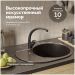 Мойка кухонная Домачи Палермо PR-610-004 61x47, черная, встраиваемая сверху, искусственный мрамор, Domaci