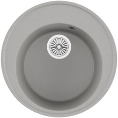 Мойка кухонная Домачи Солерно DN 485-04 48x48, платина, встраиваемая сверху, кварц, Domaci