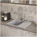 Мойка кухонная Домачи Болонья М-151-005 64x50, серая, встраиваемая сверху, искусственный мрамор, Domaci