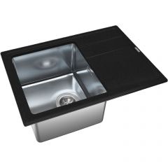 Мойка кухонная прямоугольная Флорентина (Florentina) Комби 650 Антрацит (21.390.B0650.302)