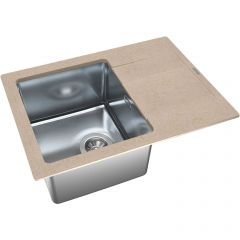 Мойка кухонная прямоугольная Флорентина (Florentina) Комби 650 Песочная (21.390.B0650.107)