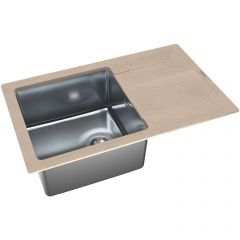 Мойка кухонная прямоугольная Флорентина (Florentina) Комби 780 Песочная (21.395.D0780.107)