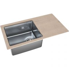 Мойка кухонная прямоугольная Флорентина (Florentina) Комби 860 Песочная (21.400.D0860.107)