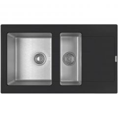 Мойка кухонная прямоугольная Флорентина (Florentina) Комби 860К Антрацит (21.410.D0860.302)