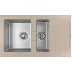Мойка кухонная прямоугольная Флорентина (Florentina) Комби 860К Песочная (21.410.D0860.107)