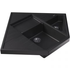 Мойка кухонная угловая Флорентина (Florentina) Бомбей Антрацит (20.375.J0900.302)