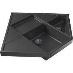 Мойка кухонная угловая Флорентина (Florentina) Бомбей Черная (20.375.J0900.102)