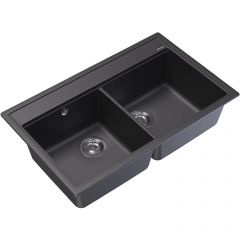 Мойка кухонная прямоугольная Флорентина (Florentina) Липси 820 Черная (20.370.E0820.102)