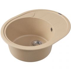 Мойка кухонная округлая Флорентина (Florentina) Родос 620 Бежевая (20.245.B0620.104)