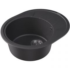 Мойка кухонная округлая Флорентина (Florentina) Родос 620 Черная (20.245.B0620.102)