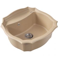 Мойка кухонная овальная Флорентина (Florentina) Эмилия 640 Бежевая (20.355.D0640.104)