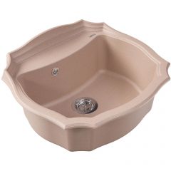 Мойка кухонная овальная Флорентина (Florentina) Эмилия 640 Песочная (20.355.D0640.107)