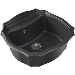 Мойка кухонная овальная Флорентина (Florentina) Эмилия 640 Черная (20.355.D0640.102)