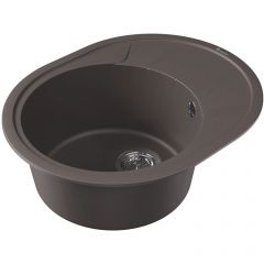 Мойка кухонная овальная Флорентина (Florentina) Родос 620 Серый шелк (20.245.B0620.307)