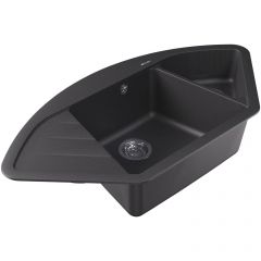 Мойка кухонная угловая Флорентина (Florentina) Веста Черная (20.285.E1005.102)