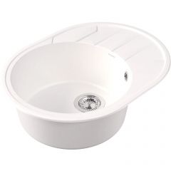 Мойка кухонная овальная Bamboo (Бамбу) Лиана 620 Белый (29.020.B0620.401)