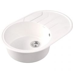 Мойка кухонная овальная Bamboo (Бамбу) Лиана 760 Белый (29.020.C0760.401)