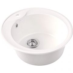 Мойка кухонная округлая Bamboo (Бамбу) Ротанг 500 Белый (29.010.B0500.401)