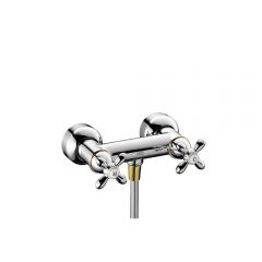 Смеситель для душа Axor (Аксор) Carlton, с двумя рукоятками, 17630090 хром/золото