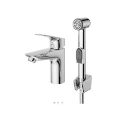 Смеситель для раковины BelBagno Due без донного клапана с гигиеническим душем, хром DUE-LVM/HGN-CRM-W0