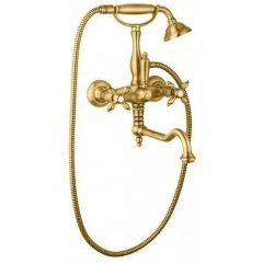 Смеситель для ванны Cezares (Цезарис) с ручным душем, с поворотным изливом, Золото NOSTALGIA-VDF-03/24-M