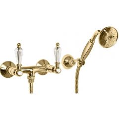 Смеситель для душа Cezares (Цезарис) в комплекте с ручным душем, золото, ручки Swarovski DIAMOND-D-03/24-Sw