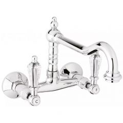 Кухонный смеситель Cezares (Цезарис) настенного монтажа, хром, ручки Swarovski DIAMOND-LLP-01-Sw