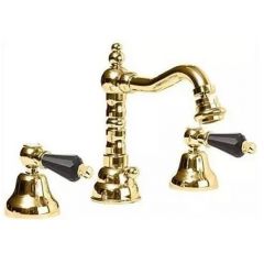 Смеситель для биде Cezares (Цезарис) на три отвер. с донным клапаном, золото, ручки Swarovski Ner DIAMOND-BBS2-03-Sw-N