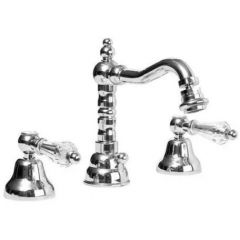 Смеситель для биде Cezares (Цезарис) на три отверстия с донным клапаном, хром, ручки Swarovski DIAMOND-BBS2-01-Sw