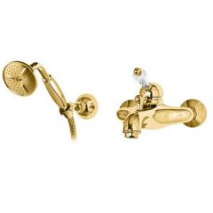 Смеситель для ванны и душа Cezares (Цезарис) однорычажный с ручным душем, исполнение золото VINTAGE-VDM-03/24-Sw