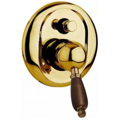 Встраиваемый однорычажный смеситель Cezares (Цезарис) для душа с переключателем,бронза, ручка орех ELITE-VDIM-02-Nc