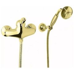 Смеситель для душа Cezares (Цезарис) в комплекте с ручным душем, исполнение золото, ручка белая ELITE-D-03/24-M